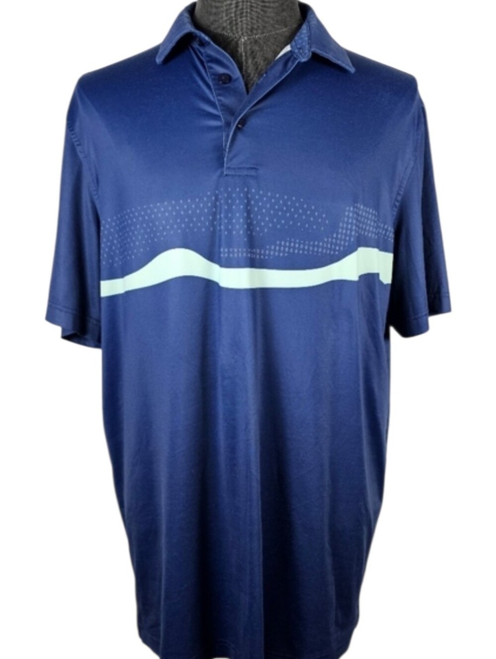 Chase 54 Men's Blue Poly Blend Polo Casual Sport Size L